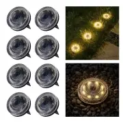 Glass Solar Ground Lights with Crystal Style, Modular-Design Waterproof In-Gr...