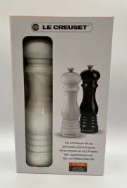 Le Creuset Salt and Pepper Mill Set 8" Black & White BRAND NEW Stocking Gift