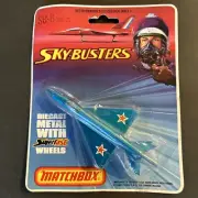 VINTAGE MATCHBOX SKYBUSTERS SB-6 SUPERFAST MIG 21 ON CARD LESNEY PRODUCTS