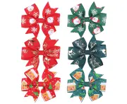 Christmas Hair Bow Clips for Girls Christmas Hair Head Accessories for Kids（6 Pcs）