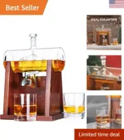 Whiskey Decanter Set for Men - 1250ml Capacity - Handmade Lead-Free Crystal