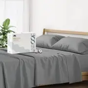 100% Cotton Bed Sheets Sheet Set - 500 Thread Count Sheets Queen Dark Grey