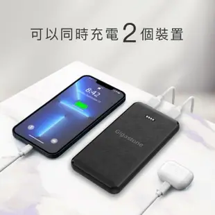 【GIGASTONE 立達】PB-7122 10000mAh USB雙孔輕巧行動電源(支援iPhone15/14/13/12/11/Type-C輸入/BSMI認證)