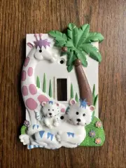 3D JUNGLE ANIMALS Ceramic Single Toggle Light Switch Cover Plate Child’s Room