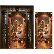 180x90CM Santa Claus Door Cover Christmas Background Cloth Hanging Style 1