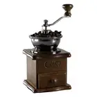 Manual Coffee Bean Spice Herbs Vintage Retro Hand Grinder Wooden Burr Mill New