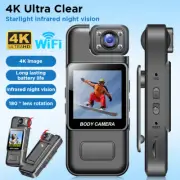 WiFi Portable Police Body Camera 4K Pocket Video Audio Recorder Night Vision Cam