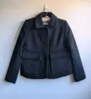 Gorman Black Wool Cropped Collared Jacket With Pockets - Size 6