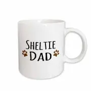 3dRose Sheltie Dog Dad - Shetland Sheepdog - Doggie by breed - brown paw prints
