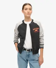 College Script Graphic Bomber | Black