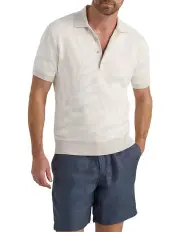[MJ Bale] Tomas Jacquard Polo in Natural