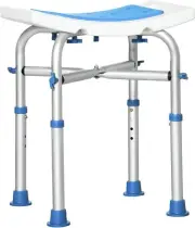 HOMCOM Shower Chair for the Elderly and Disabled, Adjustable Padded Shower Stool