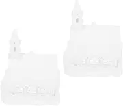 LIGHTAOTAO 2PCS Unfinished Houses Ornament Blank DIY Craft Models for Paintable Tree Hanging Decorations for Projects Indoor Decor and Imaginative Play