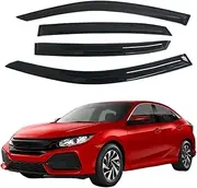 Window Deflector, Compatible with Honda Civic Hatchback 10th Gen FC FK 2016-2021 Window Visor Rain Guard Vent Sun Shade