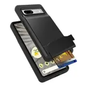Wallet Case Compatible with Google Pixel 7a, [3 Cards] Card Slot Black