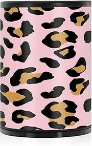 Leopard Spots Black Tan Soft Pink Cigarette Butt Bucket Smokeless Ashtray Portable Car Ashtray with Lid, Standing Ashtrays Cigarettes Outdoor