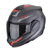 EXO-Tech Evo Carbon Cosy Black Red Flip Back Helmet