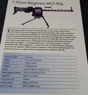 Bergmann MG15Na Machine Gun Picture Out of Print Spec Sheet Decor Art