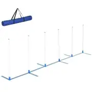 PawHut Adjustable Dog Agility Training Fun Obstacle Course Set with Weaves Poles