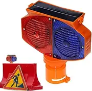 Solar Flashing Warning Light, Solar Flashing Warning Light, Flashing Warning Light, Red and Blue LED Solar Light, Flashing Traffic Flashing Light Waterproof for Construction