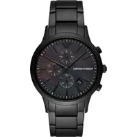在飛比找PChome24h購物優惠-EMPORIO ARMANI前衛潮流黑鋼計時腕錶43mm(A