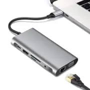10 in 1 Hub Laptop Dock Station Type C HDMI VGA RJ45 PD Multi USB 3.0 Adapter g