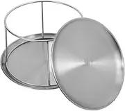OKUMEYR Stainless Steel Seafood Serving Tray Cake Holder Double Tier Party Display Plate for Food and Dessert