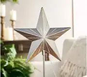 Valerie Parr Hill Starry Night 11" Star Clip-On Christmas Tree Topper Silver