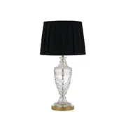 Sigrid Modern Table Desk Lamp Light Glass Metal Fabric Clear Chrome White