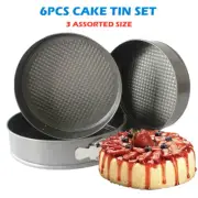 2 Sets Au Round Cake Tin Set Non Stick Spring Form Loose Base Pan Baking Tray
