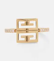 [Givenchy] Givenchy 4G Swarovski® crystal-embellished ring K gold