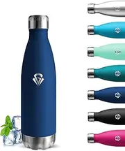 Grsta Stainless Steel Water Bottle, 500 ml, Children's Drinking Bottle, BPA-Free, Leak-Proof, Double-Walled Vacuum Insulated, Water Bottle for School, Travel, Camping, Office, Dark Blue