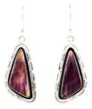 Navajo Native American Spiny Oyster Shell Earrings by Marvin McReeves SKU232322