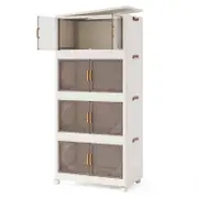 Costway 4-Tier 284L Rolling Storage Bins Foldable Box Toy Organizer