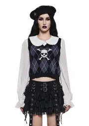 [Widow] Uncharm School Argyle Sweater Vest