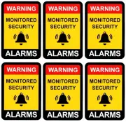 x6 Alarm Warning Sticker, Home Security Vinyl Decal, Burglar House Security Sign