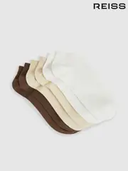 Reiss Chocolate/White Callie 3 Pack of Trainer Socks (AU7421) | $60