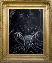 Abstract Painting By Suede With Certificate Of Authenticity