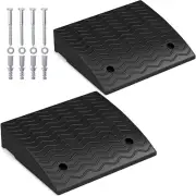 Curb Ramp 2 Pack, 12Cm Raised Height Rubber Threshold Ramps Set W/Predrilled Hol