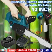 12'' Cordless Brushless Wood Cutting Saw Chainsaw Battery Charger For Makita 18V