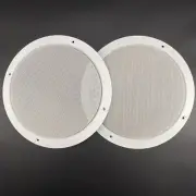 2- 8" Speaker White Cover Grill For Car Audio DJ PA Speaker ABS Frame Metal Mesh