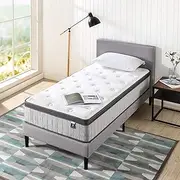 Zinus Premium Support Plus iCoil Pocket Springs Single Mattress Eurotop, High Density Foam Layer, Medium Feel Bed