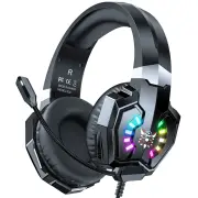 ONIKUMA X32 Gaming Headset Wired Headphone 50mm Drive Unit Stereo Surround Sound RGB Light HD Flexible Microphone Ergono