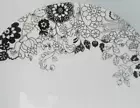 ❤️ Corelle 10.25" UPTOWN GARDEN DINNER PLATE Black White Curling Blooms & Vines