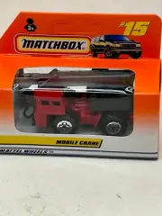 1997 MATCHBOX SUPERFAST #15 RED & BLACK MOBILE CRANE NEW IN BOX