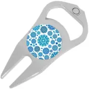 Snowflake Pattern Golf Ball Marker Divot Repair Tool Bottle Opener