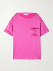 [Skin] Skin - Cheer Silk-satin Pajama Top - Pink - 2 2 Pink