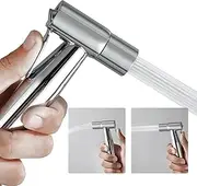BARROCK 2 Pack Bidet Sprayer Head Stainless Steel Handheld Shattaf Jet Spray Attachment for Toilet, Baby Cloth Diaper Sprayer with Adjustable Water Pressure Control, Chrome