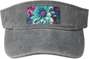 [RLDOBOFE] Sun Visor Hat Adjustable Empty Top Baseball Cap Colorful Flower Sun Hats for Women Men Sports Hats Summer Beach Cap