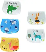 Totority Infant Absorbent Towels 5pcs Muslin Burp Cloths Soft Cotton Newborn Swaddle Wraps Breathable Boys and Girls Towels